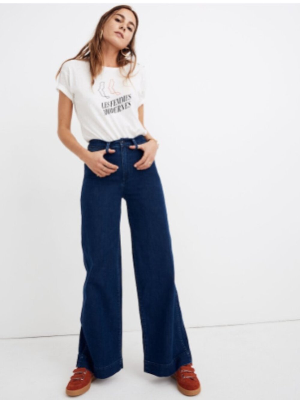 Madewell Emmett Wide-Leg Jeans Blue Women's 33 K4983